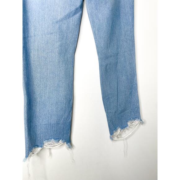 Free People Maggie Ripped Crop Baggy Jeans Size 25 Busted Knee Distressed - Picture 8 of 9